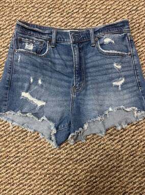 Abercrombie & Fitch The Mom Short High Rise Distressed Denim Size 29/8